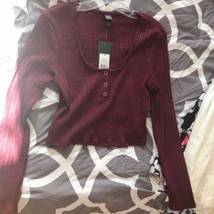 Burgundy Crop Top